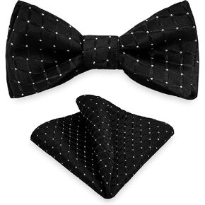 Houndstooth Self Tie Bow Tie Pocket Square Set, Men Bowtie with Handkerchief For Formal Tuxedo or Wedding Party M-S-SB2 in Kuwait