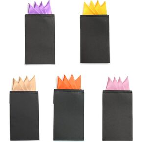 5 Pack Silk Men's Pre Folded Pocket Squares Set, Prefolded Handkerchief For Business Formal/Suit/Tuxedo PF-H-3