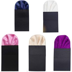 5 Pack Silk Men's Pre Folded Pocket Squares Set, Prefolded Handkerchief For Business Formal/Suit/Tuxedo PF-H-3