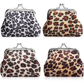 محفظة عملات معدنية صغيرة من Oyachic مكونة من 4 قطع مع مشبك Kisslock تغيير محفظة صغيرة للعملات المعدنية للنساء والفتيات مقاس 9 سم طول × 7 سم ارتفاع. in Kuwait