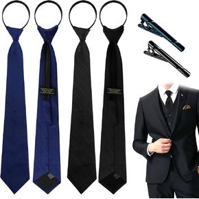 Fnrpue 2 Pieces Tie for Men Buziness Tie Necktie Striped Tie with 2Pcs Tie Clip for Office School, Multicolor, M in Kuwait