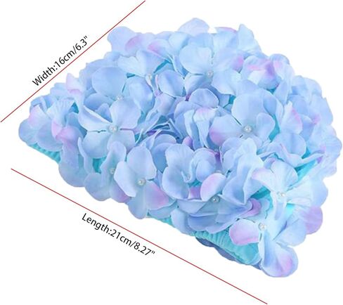 قبعة سباحة للاستحمام بتلات الزهور للنساء والفتيات من KADBLE، قبعة سباحة كلاسيكية للشعر الطويل/القصير in Kuwait