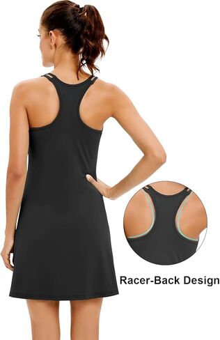 فستان الجولف للسيدات من CHICHO، فستان للتمرين بظهر ريسر مع شورت وجيوب مدمجة in Kuwait