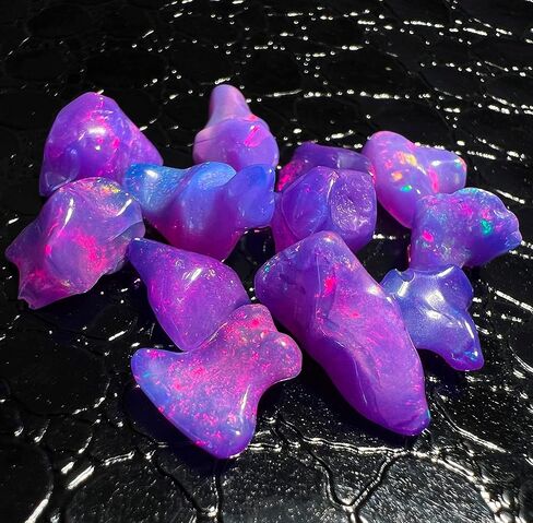 Purple Ethiopian Opal Polish Rough, Natural Polished Opal, 5 Piece Ethiopian Opal Polished Rough, Top Quality Genuine Multi Fire Raw Polished Opal, Fire Opal Rough, Roughopal-4 in Kuwait