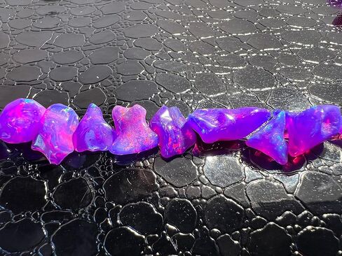 Purple Ethiopian Opal Polish Rough, Natural Polished Opal, 5 Piece Ethiopian Opal Polished Rough, Top Quality Genuine Multi Fire Raw Polished Opal, Fire Opal Rough, Roughopal-4 in Kuwait