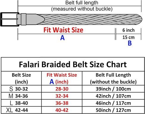 حزام Falari الرجالي المضفر 100% جلد طبيعي بإبزيم من الفولاذ المقاوم للصدأ 35 مم in Kuwait