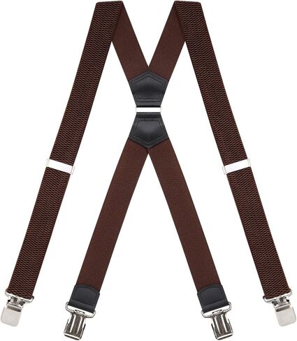 Buyless Fashion Heavy Duty Suspenders for Men - 48" Adjustable Straps 1 1/2" - X Back with Strong Clips in Saudi Arabia