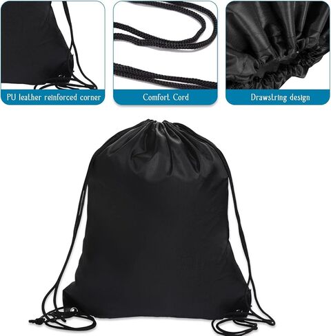 Mozeat Lens 2Pcs Drawstring Backpack Bags Black Blue Drawstring Bag Bulk Cinch Tote Sack PE Bags Draw String Bags Pack Drawstring Gym Bag Swim Bag for Women Men in Saudi Arabia