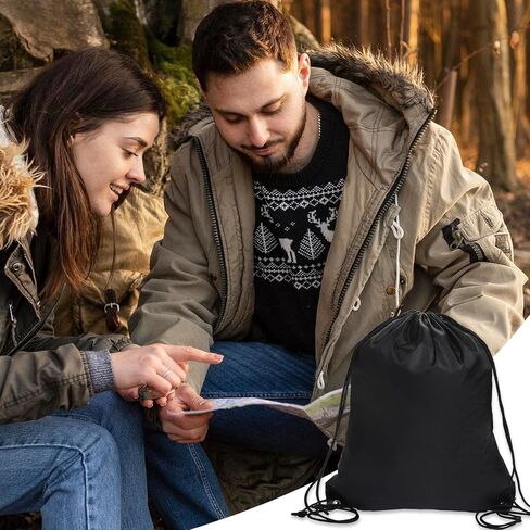Mozeat Lens 2Pcs Drawstring Backpack Bags Black Blue Drawstring Bag Bulk Cinch Tote Sack PE Bags Draw String Bags Pack Drawstring Gym Bag Swim Bag for Women Men in Saudi Arabia