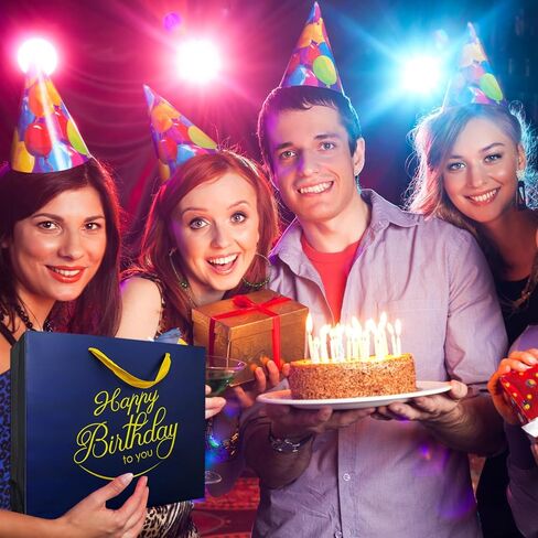 AMROSE 2 عبوة كبيرة من أكياس هدايا عيد الميلاد مقاس 13 بوصة مع بطاقة ومناديل ورقية، وحقيبة هدايا ورقية قابلة لإعادة التدوير لأعياد الميلاد والمزيد، باللون الأزرق الداكن in Kuwait