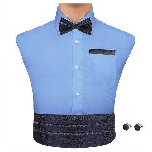 مجموعة أزرار أكمام رجالي من EPOINT Wedding Cummerbunds ربطة عنق بيزلي أحمر بورجوندي in Kuwait