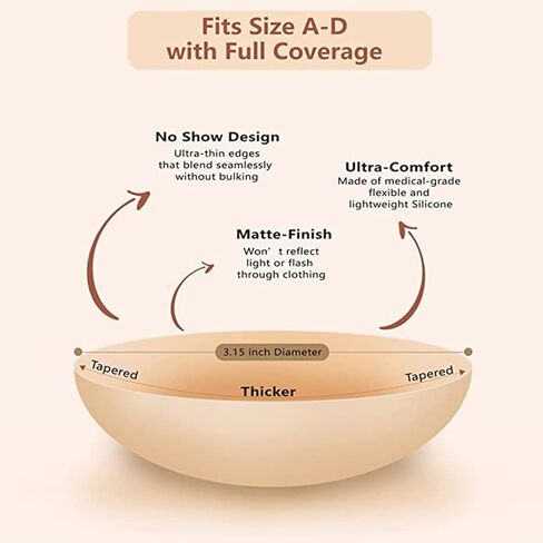 ZRUOYI Nipple Covers - 2 Pairs Reusable Silicone Nipple Covers with Travel Case, Plus 2 Pairs Disposable Lace Nipple Covers,Sticky Adhesive Breast Pasties for Women Cream in Kuwait