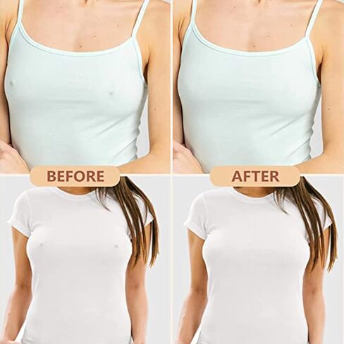 ZRUOYI Nipple Covers - 2 Pairs Reusable Silicone Nipple Covers with Travel Case, Plus 2 Pairs Disposable Lace Nipple Covers,Sticky Adhesive Breast Pasties for Women Cream in Kuwait