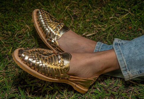 صنادل مكسيكية من Fiesta Brands أحذية Boho Huaraches Mexicanos Para Mujer النسائية المصنوعة يدويًا من الجلد in Kuwait