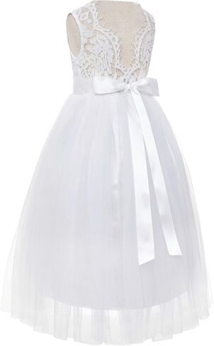 ekidsbridal صدفي الدانتيل الظهر زهرة فتاة اللباس اليومي ثوب عيد ميلاد حزب عطلة 207R in Kuwait