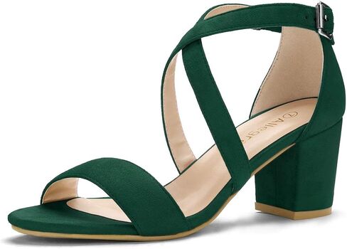 Allegra K Women's Crisscross Ankle Strap Block Heel Sandals in Saudi Arabia