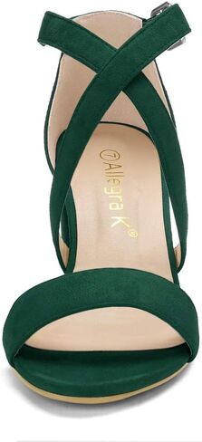 Allegra K Women's Crisscross Ankle Strap Block Heel Sandals in Saudi Arabia