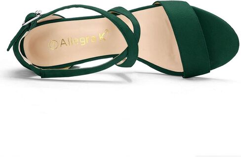 Allegra K Women's Crisscross Ankle Strap Block Heel Sandals in Saudi Arabia