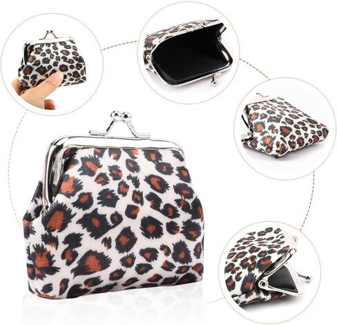 محفظة عملات معدنية صغيرة من Oyachic مكونة من 4 قطع مع مشبك Kisslock تغيير محفظة صغيرة للعملات المعدنية للنساء والفتيات مقاس 9 سم طول × 7 سم ارتفاع. in Kuwait