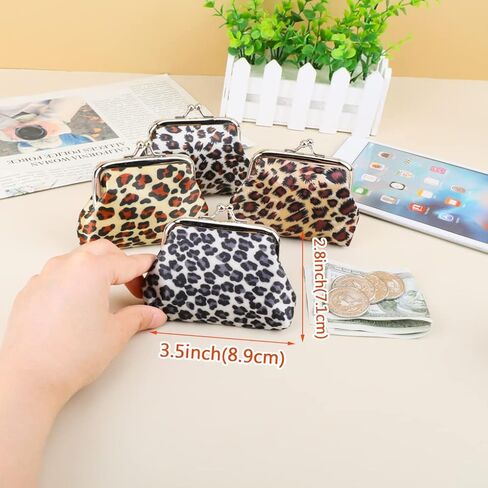 محفظة عملات معدنية صغيرة من Oyachic مكونة من 4 قطع مع مشبك Kisslock تغيير محفظة صغيرة للعملات المعدنية للنساء والفتيات مقاس 9 سم طول × 7 سم ارتفاع. in Kuwait