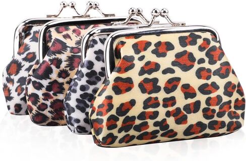 محفظة عملات معدنية صغيرة من Oyachic مكونة من 4 قطع مع مشبك Kisslock تغيير محفظة صغيرة للعملات المعدنية للنساء والفتيات مقاس 9 سم طول × 7 سم ارتفاع. in Kuwait