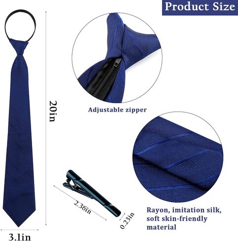 Fnrpue 2 Pieces Tie for Men Buziness Tie Necktie Striped Tie with 2Pcs Tie Clip for Office School, Multicolor, M in Kuwait