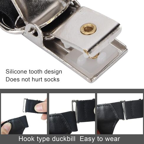 جوارب أربطة معدنية مزدوجة، حوامل حمالات الجورب، مشبك جوارب غير قابل للانزلاق، مشابك تثبيت حزام الجوارب، حمالات عالية الفخذ، حزام جوارب بإبزيم منقار البط للفتيات المثيرات in Kuwait