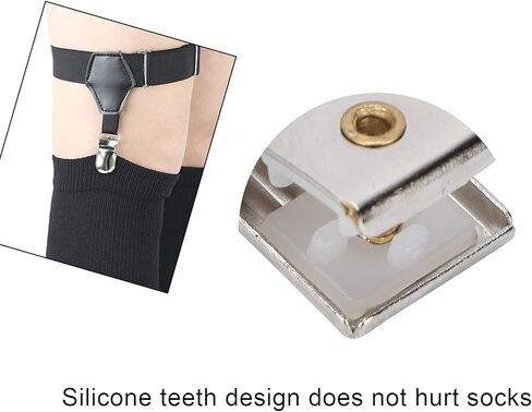 جوارب أربطة معدنية مزدوجة، حوامل حمالات الجورب، مشبك جوارب غير قابل للانزلاق، مشابك تثبيت حزام الجوارب، حمالات عالية الفخذ، حزام جوارب بإبزيم منقار البط للفتيات المثيرات in Kuwait