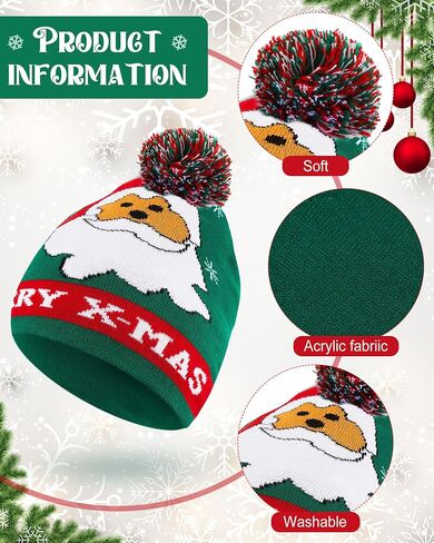 Suhine 30 Pieces Kids Christmas Hats Bulk Winter Knitted Beanies Holiday Santa Hat for Donation Xmas Party Supplies in Saudi Arabia