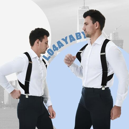 L04AYABY حمالات جانبية سوداء للرجال حمالات تزلج كبيرة وطويلة شديدة التحمل لحمالات سائق الشاحنة من الجلد البني in Kuwait