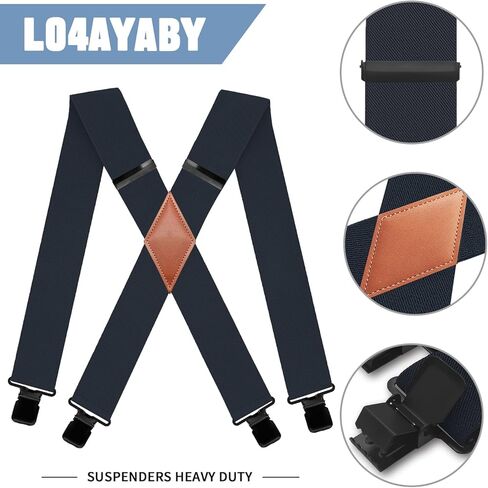 L04AYABY حمالات رجالي بمشابك شديدة التحمل حمالات تزلج للرجال كبيرة وطويلة X-Back 2 بوصة حمالات حزام أدوات للنساء in Kuwait