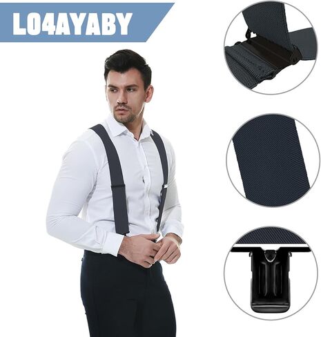 L04AYABY حمالات رجالي بمشابك شديدة التحمل حمالات تزلج للرجال كبيرة وطويلة X-Back 2 بوصة حمالات حزام أدوات للنساء in Kuwait