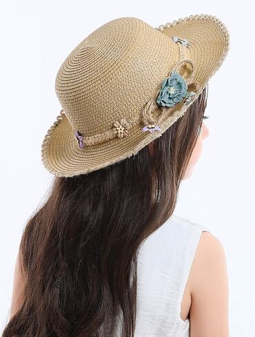 Bienvenu Kid Girl Straw Wide Brim Hat Summer Beach Hat Sun Protection in Saudi Arabia