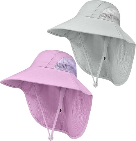 Kids Sun Hat UPF50+ Summer Beach Play Sun Protection Hats with Neck Flap for Ages 5~14 Girls Boys in Saudi Arabia