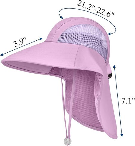Kids Sun Hat UPF50+ Summer Beach Play Sun Protection Hats with Neck Flap for Ages 5~14 Girls Boys in Saudi Arabia