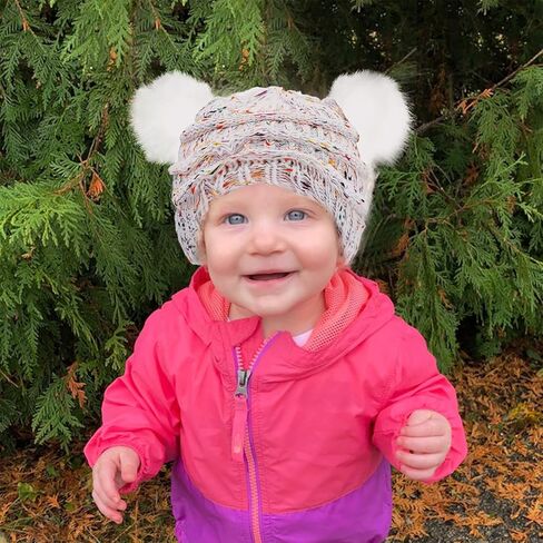 قبعة LUCKYBUNNY للأطفال الصغار من الأولاد والبنات مع بوم بوم، قبعة صغيرة شتوية دافئة، قبعة تزلج سميكة، لعمر 7-12 عامًا in Kuwait