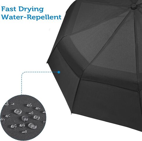 PANBU Umbrella Umbrellas for Rain, Ideal Portable Travel Umbrella Windproof Compact Umbrella for wind and Rain, --Stong Wind Resistant, Heavy Duty, Automatic Umbrella, Easy Open Close--Perfect Mens Umbrell for Car, Backpack, Adults and On The GO, 46in Bla in Saudi Arabia