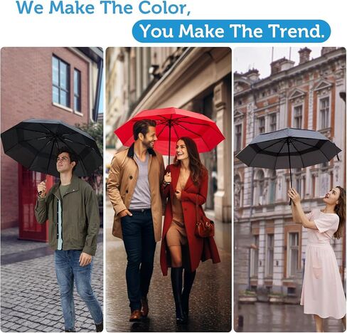 PANBU Umbrella Umbrellas for Rain, Ideal Portable Travel Umbrella Windproof Compact Umbrella for wind and Rain, --Stong Wind Resistant, Heavy Duty, Automatic Umbrella, Easy Open Close--Perfect Mens Umbrell for Car, Backpack, Adults and On The GO, 46in Bla in Saudi Arabia