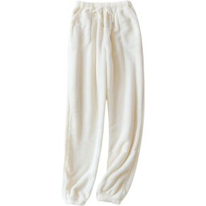 UANEO Womens Fluffy Pajama Pants Casual Warm Fuzzy Fleece Lounge Pants With Pockets