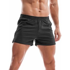 AMY COULEE Mens Gym Shorts 3" Bodybuilding Workout Shorts Lightweight Running Lounge Cotton Sleep Bottoms