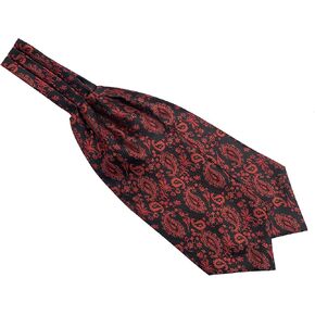 Elfeves Men's Paisley Floral Cravat Tie Jacquard Woven Formal Self Ascot 5 color