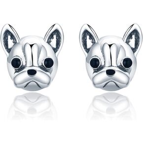 أقراط بلدغ الفرنسية من الفضة الاسترليني أقراط مسمار المينا للبنات هدية عيد الحب من بريزنتسكي in Kuwait