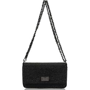Dexmay Classic Flap Crystal Bag Small Evening Clutch Handbag Party Rhinestone Purse