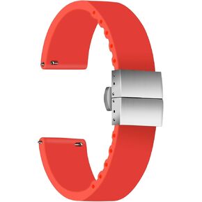 ULLCHRO Silicone Watch Strap Replacement Rubber Watch Band Waterproof - 14mm, 16mm, 18mm, 20mm, 22mm, 24mm Watch Bracelet with Stainless Steel Deployment Buckle in Saudi Arabia
