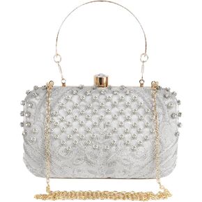 GUOZI Womens Handmade Embroidery Rhinestones Vintage Clutch Evening Handbag Shoulder Bag Purses for Wedding Prom Party