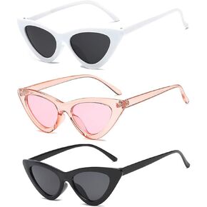 WZWLKJ Retro Vintage Narrow Cat Eye Sunglasses for Women Clout Goggles women sunglasses for Holiday beach outdoor