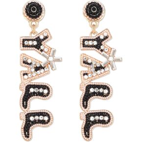 الأقراط الغربية لطيف راعية البقر تتدلى الأقراط المصنوعة يدويا كريستال Y'ALL الجنوب الغربي انخفاض الأقراط المتدلية ناشفيل البلد حفلة موسيقية روديو أقراط مجوهرات هدايا للنساء الفتيات in Kuwait