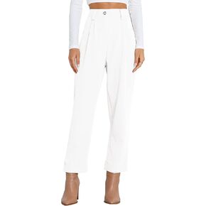Febriajuce Women's Dress Pants Lightweight High Waist Straight Leg Office Work Pants Casual Travel Trousers with Pockets