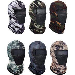 6 Pieces Balaclava Face Mask Mens Balaclava Face Cover UV Protection Full Face Covers Unisex Summer Balaclava