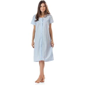 Casual Nights Women's Short Sleeve Eyelet Embroidered House Dress